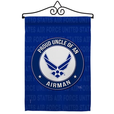 Proud Uncle Airman 2-Sided Polyester 18.5 x 13 in. Flag Set -  Breeze Decor, BD-MI-GS-108595-IP-BO-02-D-US20-AF