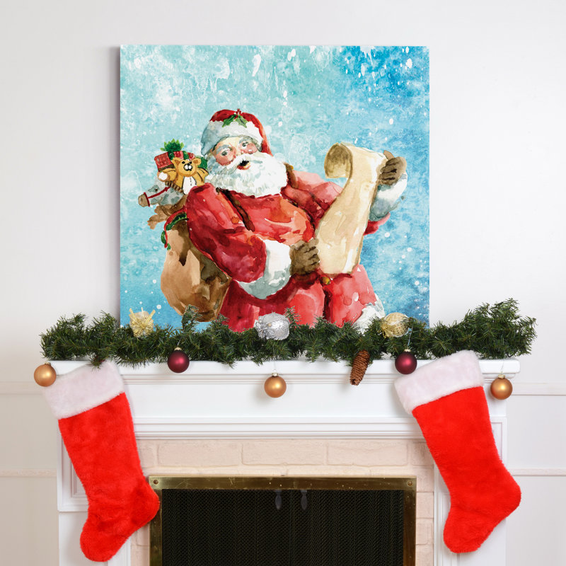 «Checking His List», reproduction d'art sur toile tendue, H 40 po x l 40 po x P 1 po