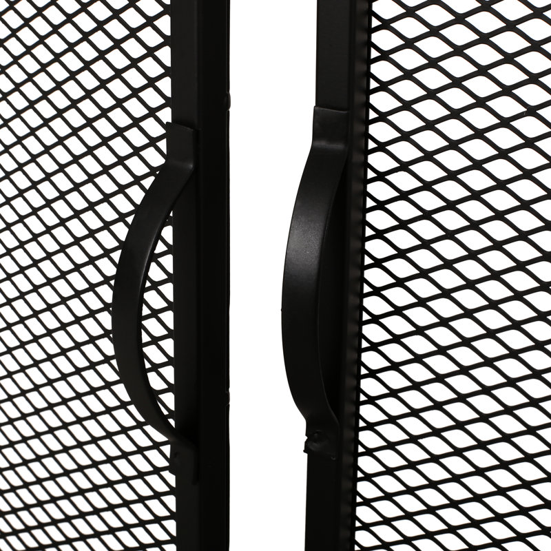 Pare-feu en fer mat - Durable, 77,2 cm (h) x 100,3 cm (l) avec détails artisanaux et aspect artistique.