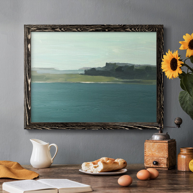 Calming Lake View II, reproduction d'art sur toile, H 18 po x l 26 po x P 1,5 po, Cadre noir
