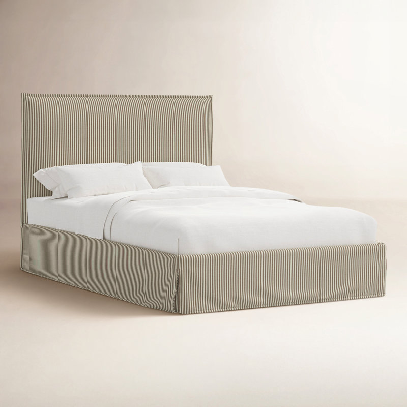 Stoffer Home x Cloth and Co. Maura Bed, King, Jane Stripe Burlap
