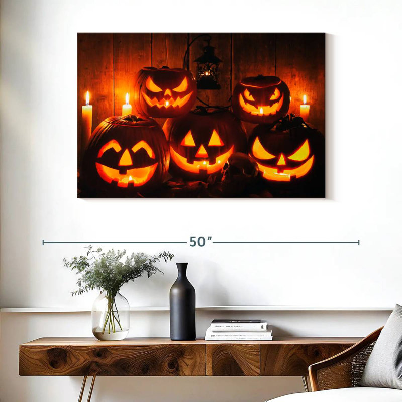 Lanternes d'Halloween, H 26 po x l 39 po