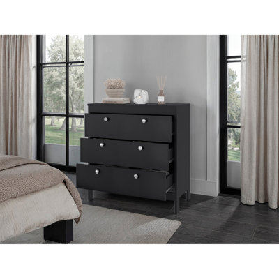 Commode 3 tiroirs Wenge avec rangement fonctionnel