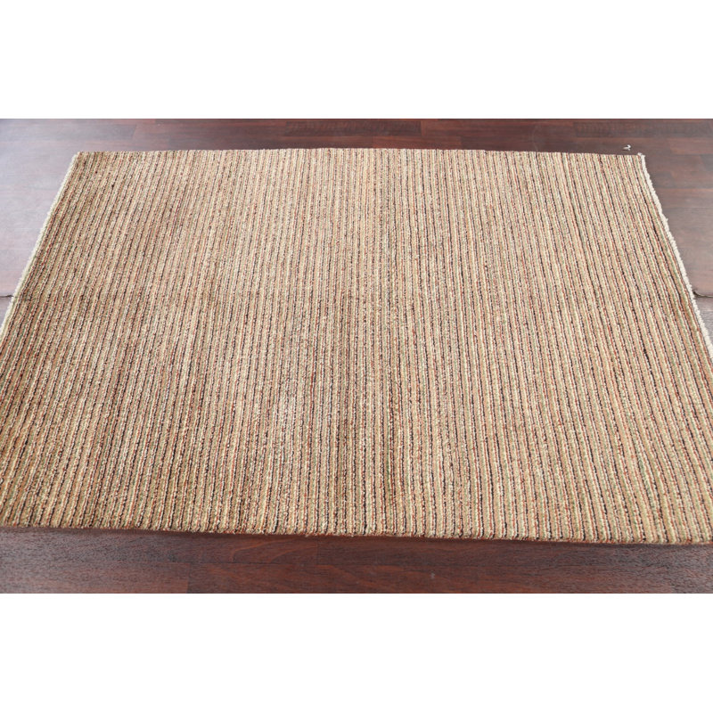 Tapis oriental rayé Gabbeh 4 x 6