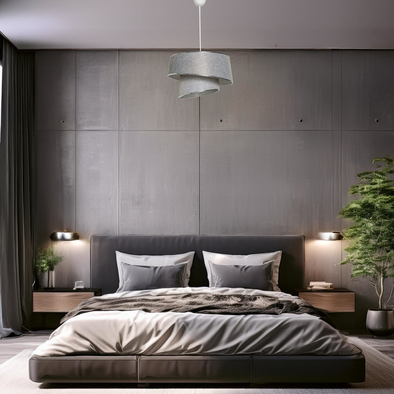 Luminaire suspendu simple avec capuchon en tissu