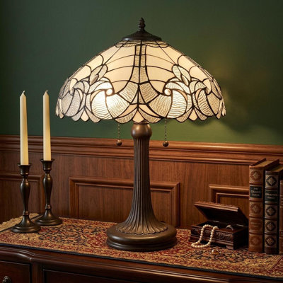 Lampe de table 24 po à deux lumières en métal brun foncé avec abat-jour brun foncé