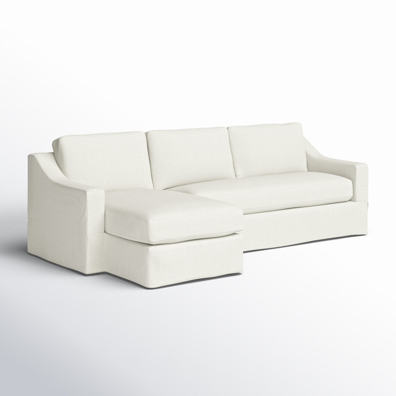 Cranbrook Upholstered L-Shaped Sectional, Left Hand Facing, Lena Off White Performance Linen Blend