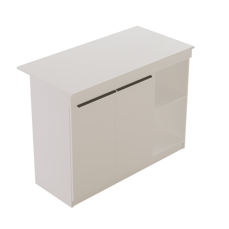 Modern Kitchen Table, White, 47.2 x 34.7 x 23.6 inches | 100% Melamine Coated Particle Board, Thickness: 0.7 inches | Stylish Solid Color Design, Perfect for Dining & Entertaining, Durable & Easy to Clean