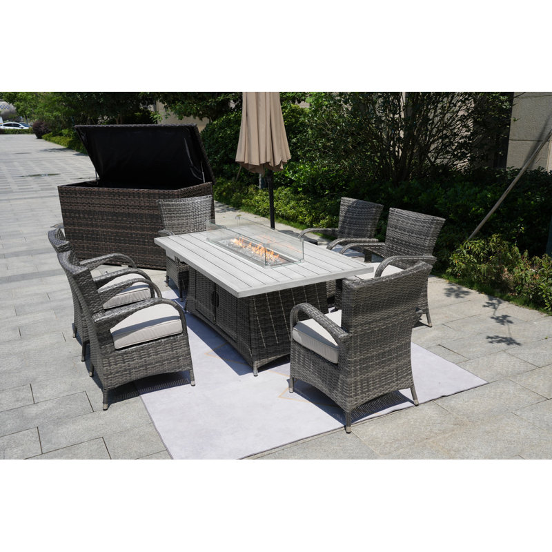 Aerolyn 6 - Person Patio Conversation Set with Cushions