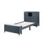 Finition bleu marine Lit plateforme avec bibliothèque et tête de lit avec tiroirs, bureau caché, tabouret, pied de lit, banc de rangement, mobilier de chambre à coucher, 1 pièce-843293271