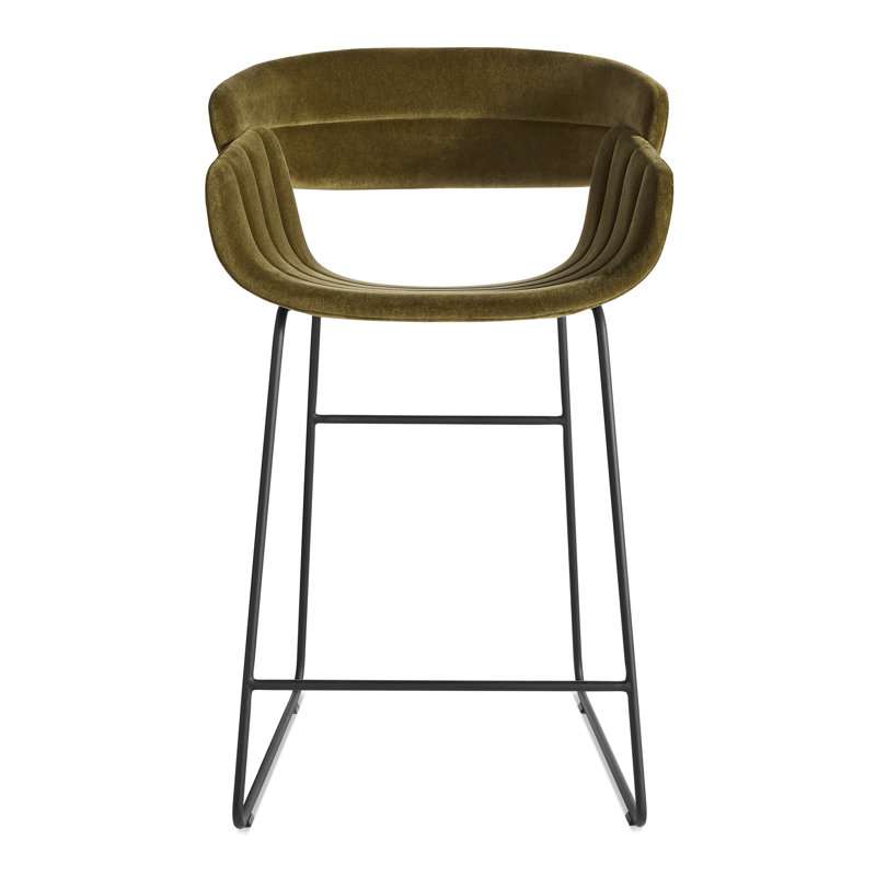 Racer Counter Stool Moss Velvet, Counter Stool (25" Seat Height), Moss