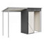 Remise durable en acier galvanisé de 5 pi x 3 pi et abri de jardin, rangement facile à assembler avec pergola ouverte, remise tout-en-un 2 en 1 pour le rangement des outils, le patio et la cour