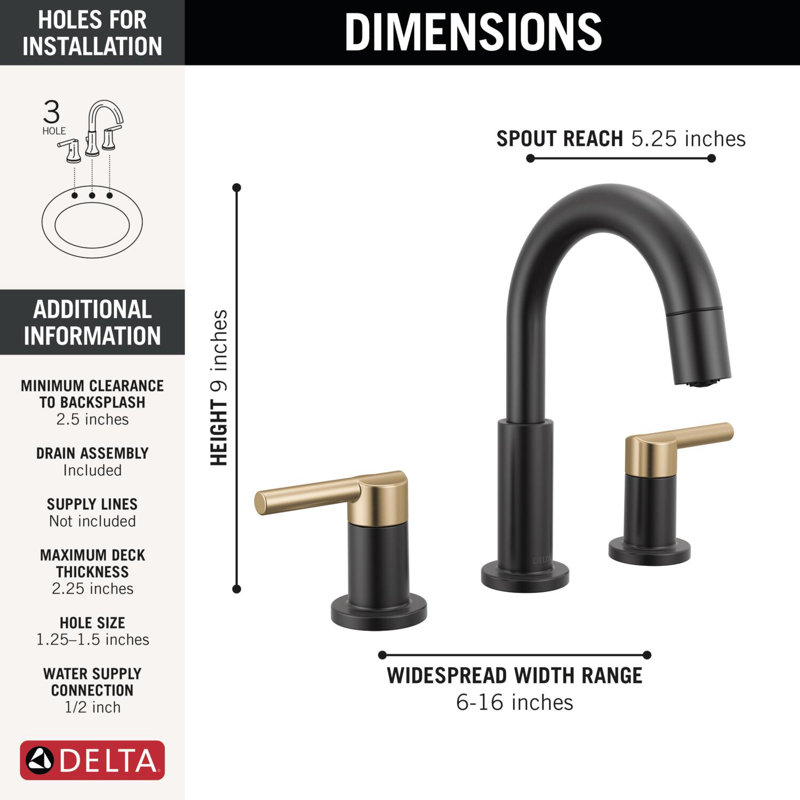 Robinet de salle de bain rétractable Nicoli, Noir mat / bronze champagne