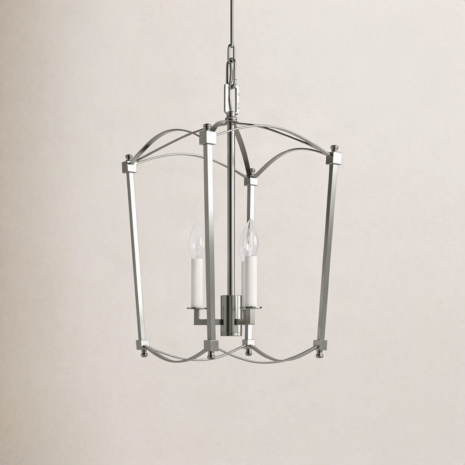 Olive 3-Light Chandelier, Polished Nickel