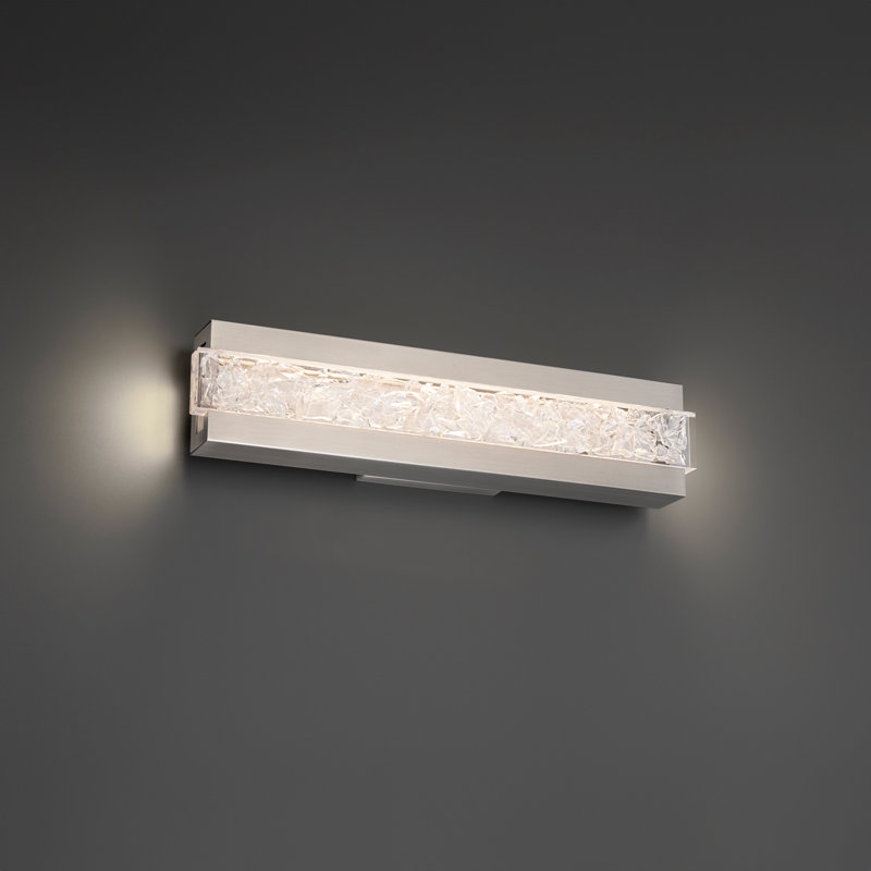 Posh 21" Dimmable LED Bath Vanity & Wall Light With Crystal, Brushed Nickel