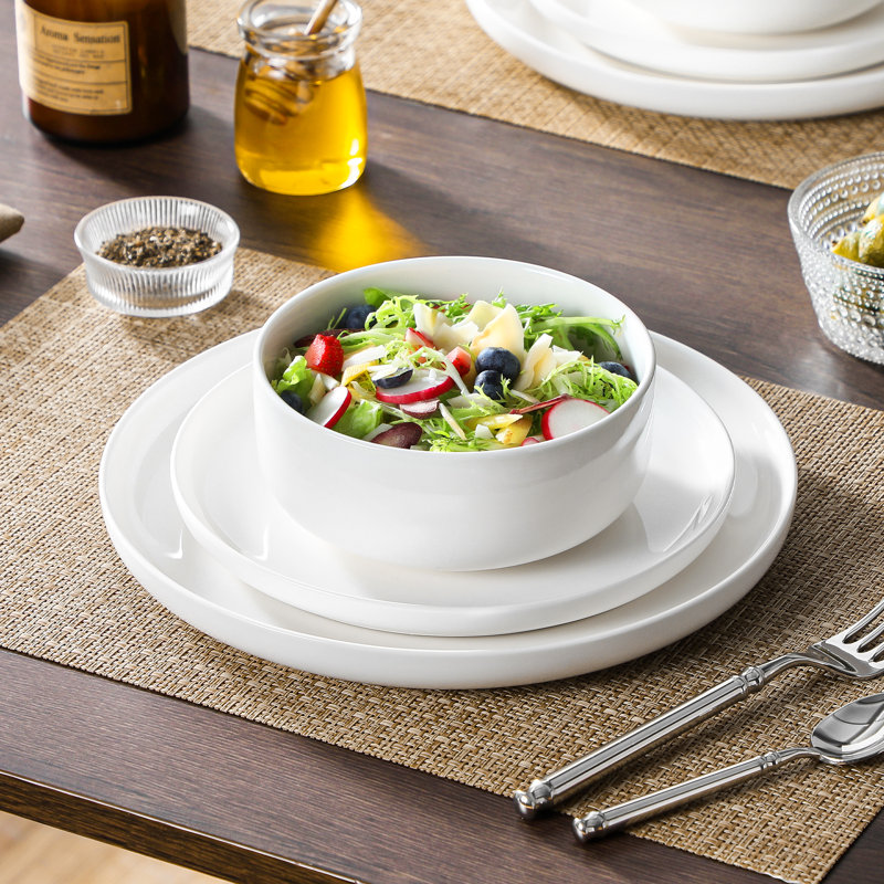18-Piece Porcelain China Dinnerware Set, Service For 6