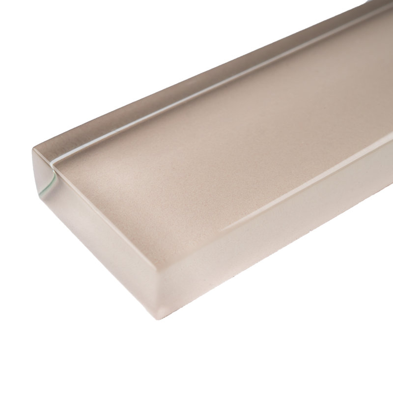 Carreau de bordure en verre 1 "x 11,75" Pencil, Beige