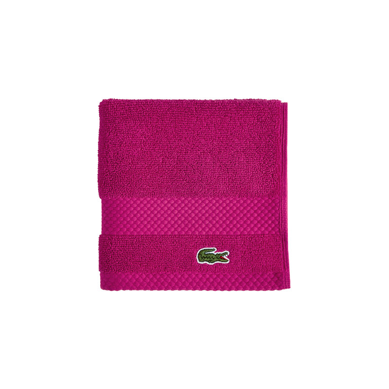 Lacoste Heritage 13X13 Cotton Wash Cloth, 100% Supima Cotton, Micro-Fresh® Anti-Microbial, Magenta