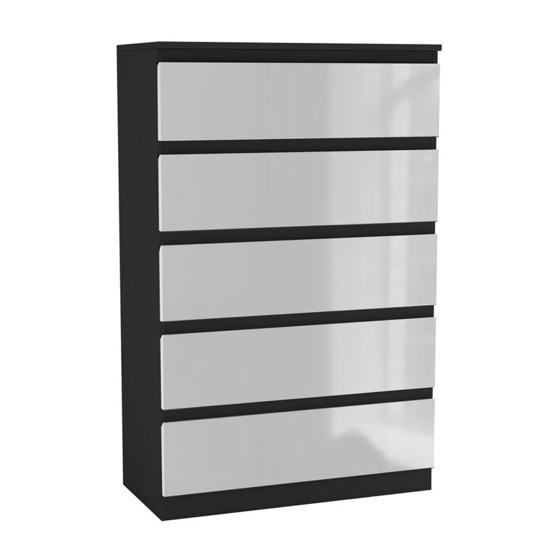 Amardev Wood Rectangle Accent Cabinet, Black/White
