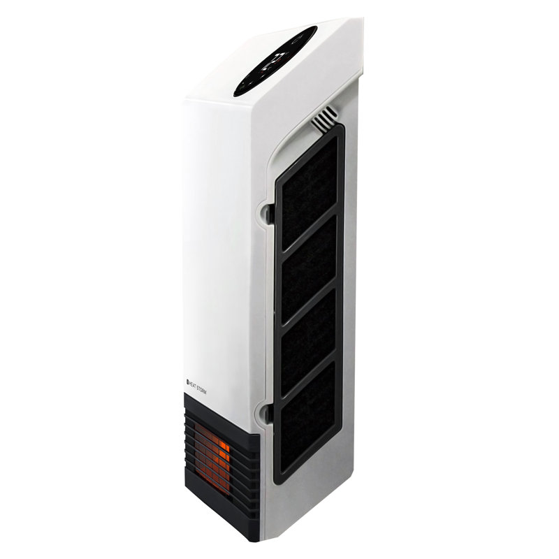 Compact White Infrared Wall-Mounted Heater with Wi-Fi Control