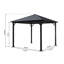 10 x 10 pi GAZEBO, tente de réception d'extérieur robuste pour le patio, mariage, cour arrière (seulement en haut)