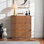 Commode simple à 3 tiroirs avec panneau ondulé Dejesus 