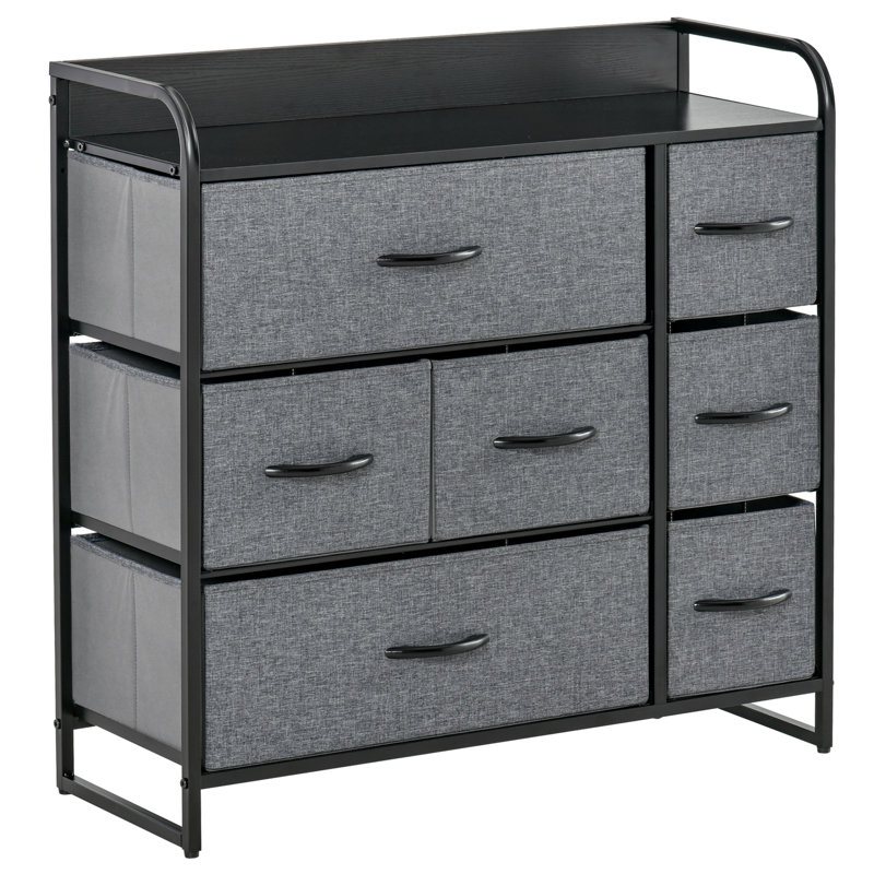 Commode en tissu l 31,5 po Waunda, Dark Grey