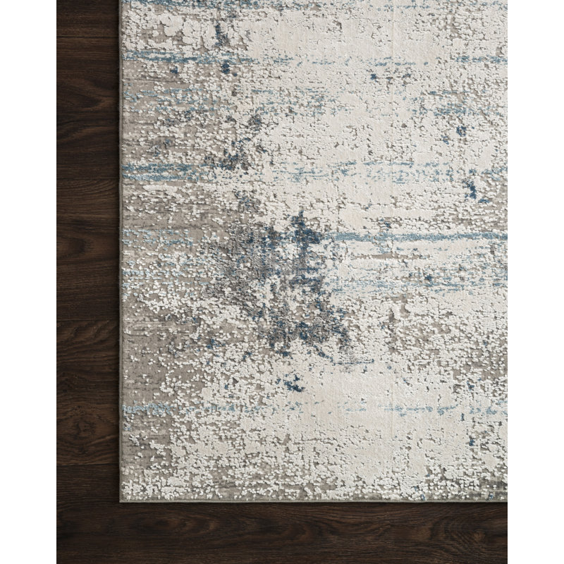 Jeffrey Viscose Abstract Indoor Rug, Rectangle 3'7" x 5'7"