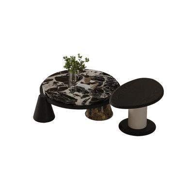 Ensemble de tables basses en marbre moderne