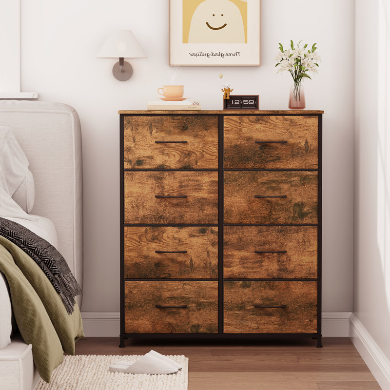 Commode verticale 8 tiroirs Somdot, Brun