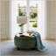 Repose-pieds rond avec rangement de 25 pouces avec plateau, table basse ronde en tissu touffeté avec rangement-1215677376