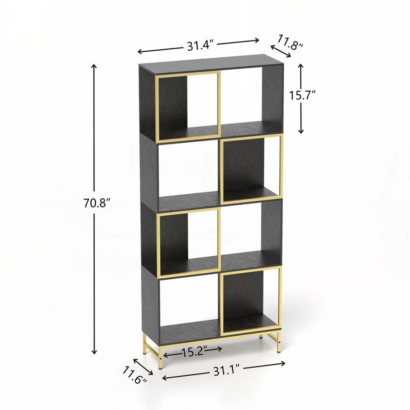 Tablettes de rangement à 4 niveaux, étagère de rangement pour présentoir à bibliothèque pour petits espaces, salon