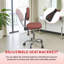 Tabouret avec dossier, tabouret de salon, fauteuil de dentiste inclinable, tabourets roulants à hauteur réglable avec roulettes, tabourets de dessin ergonomiques pour soins dentaires, bureau, salon (rouge-brun)-853126738