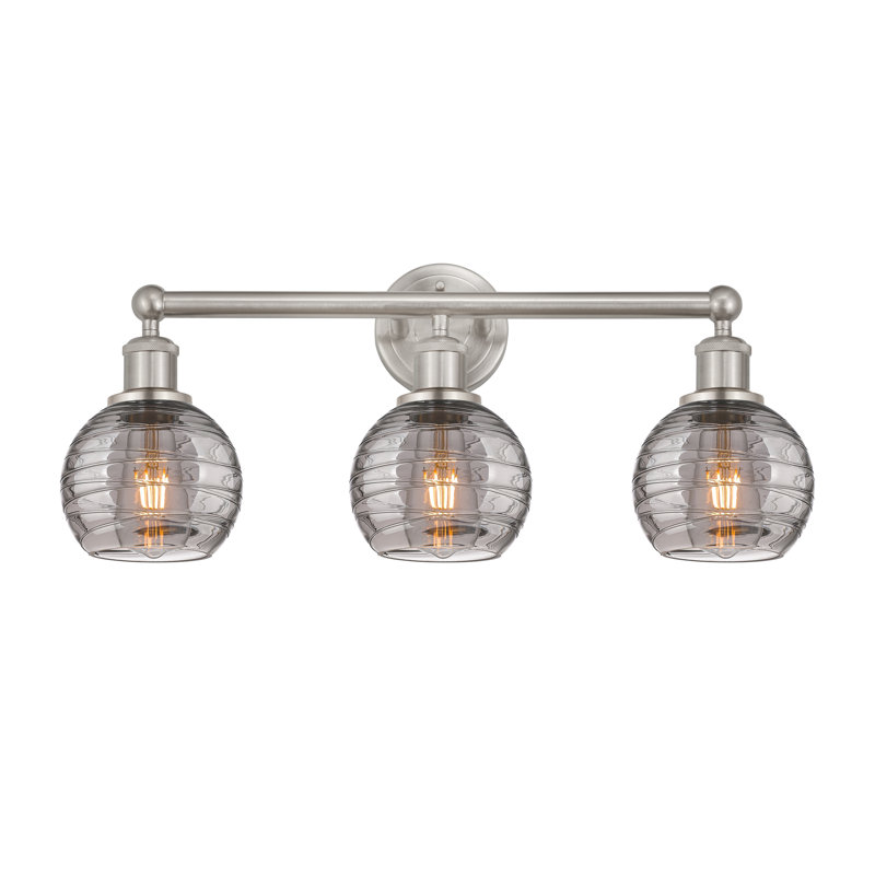 Cambria 3 - Light Dimmable Vanity Light, Satin Nickel, Light Smoke