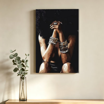 Femmes afro-américaines, art mural abstrait, affiche sur toile