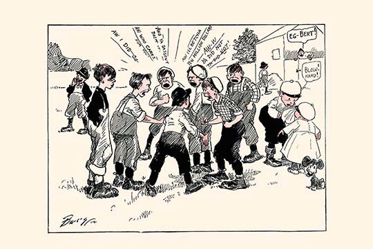 « electing a football captain », impression, H 44 po x l 66 po