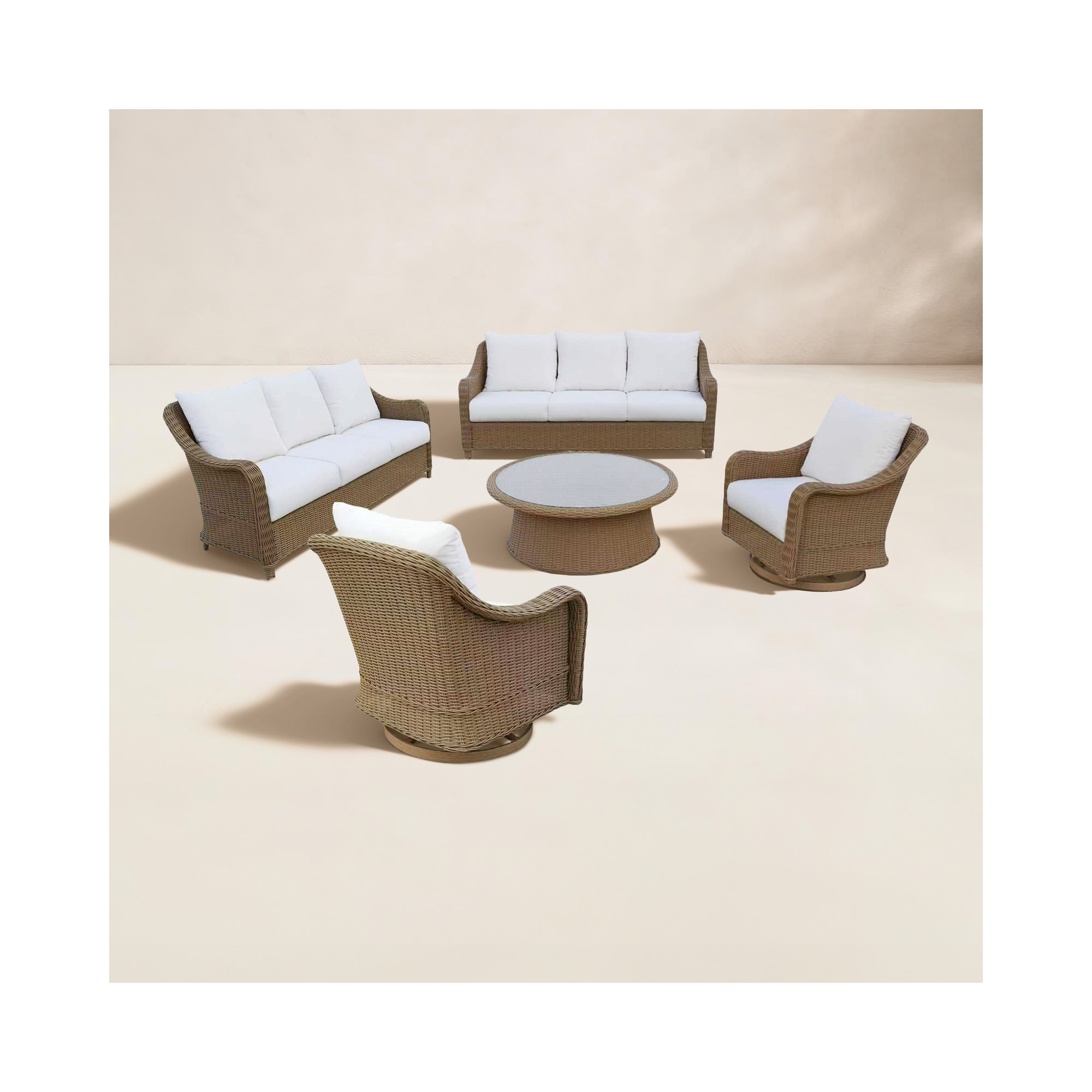 Hudson 5 Pc Chat Set, 5 Pcs: Table, 2 Sofas, 2 Chairs