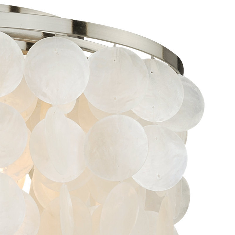 Icarus Unique/Statement Tiered Flush Mount, Satin Nickel, 3 Lights, 13.5" H x 16" W x 16" D