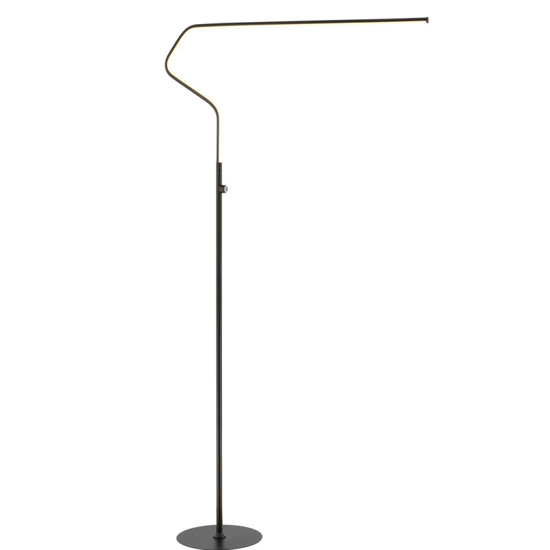 Lampe sur pied arquée à DEL 65 po Godley, Noir, noir, noir, noir