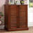 Oak Shoe Cabinet with Adjustable Shelves, Transitional Solid Wood Veneer Louver Doors 30x15x34.5 In | Living Room | Traditional-845722371