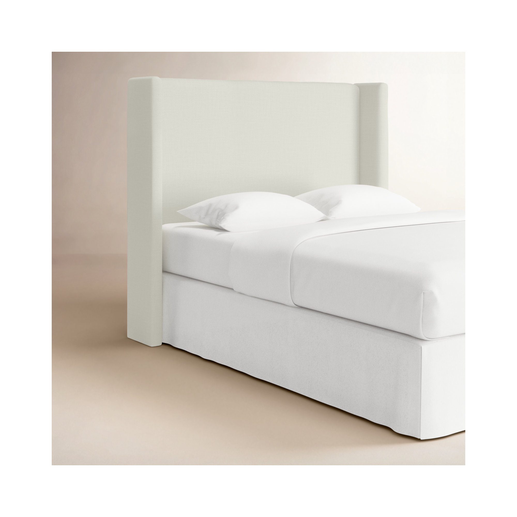 Bellfield Upholstered Headboard, Queen, Zuma White Textured Linen