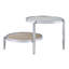 Table basse Abbe, finition verre et chrome