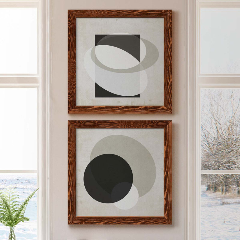 Moderniste Neutre III, ensemble de 2 reproductions d'art sur toile encadrées, H 20 po x l 40 po x P 1,5 po