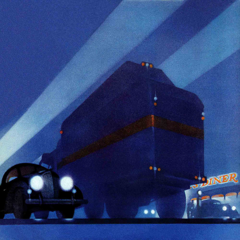 Near The Diner - Wrapped Canvas Print, 46cm H x 46cm W