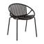 Chaises de patio empilables 2, noires. Conception respirante. Pieds en métal + plastique. Style moderne et simple. Ergonomique, capacité de 300 lb. 24,79 po x 23,12 po x 31,04 po. Assemblage requis, 2 chaises.-751342759