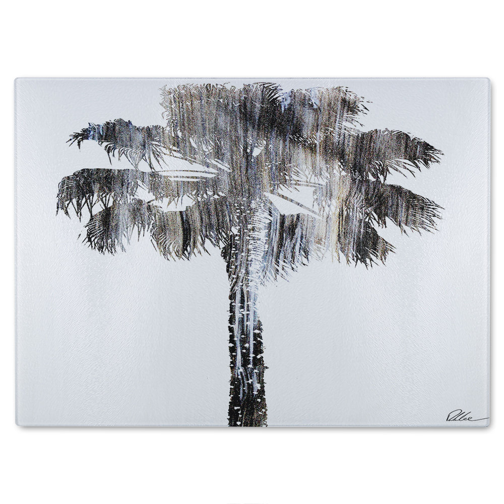 Tall Palm Glass Chopping Board
