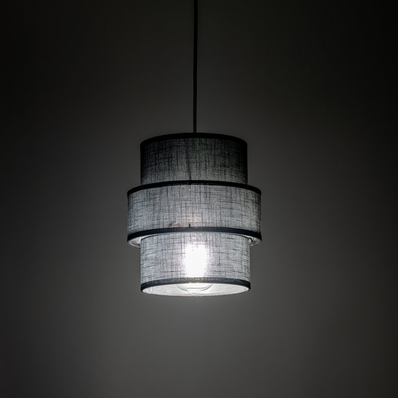 Calisto 1 - Light Stainless Steel Drum Pendant, Black