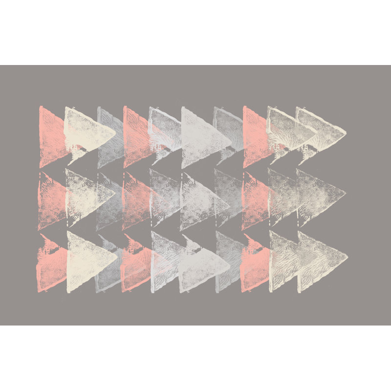 Pale Triangle Motion - Wrapped Canvas Painting, 30cm H x 46cm W x 3.8cm D