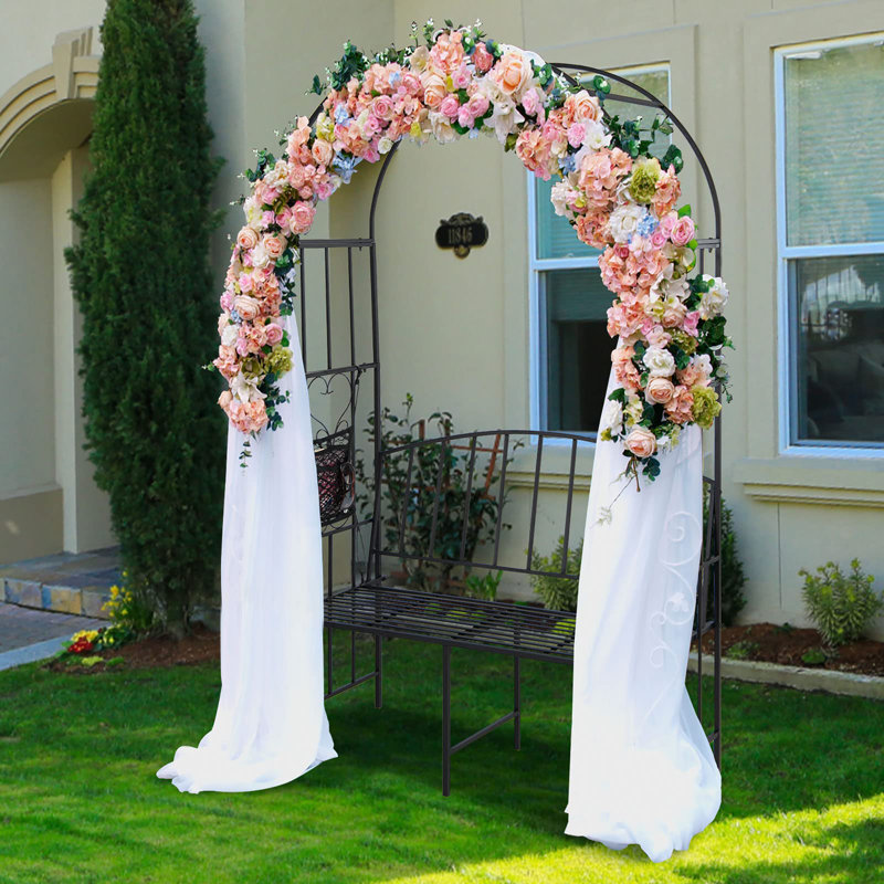 Arche de jardin en métal avec banc Moccha