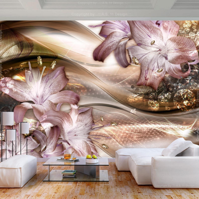 Floral Wall Mural, 3.42' L x 59" W